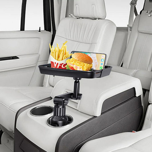 Automotive folding table for food and drinks