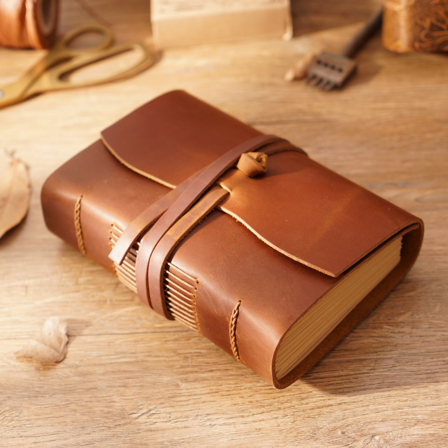 Real leather notebook