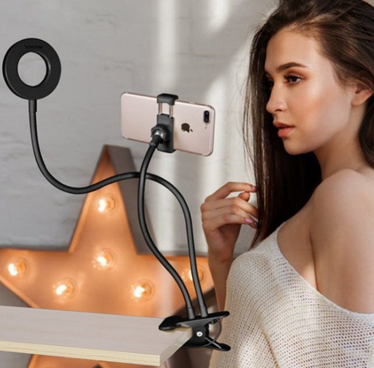 LED Selfie Ring Light Live Adjustable Makeup Light 8cm Stand