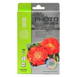  Фотобумага Cactus CS-GA618025 10x15/180г/м2/25л/белый глянцевое для струйной печати 