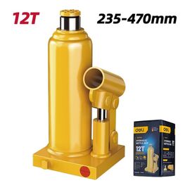  Домкрат бутылочный Deli DQ71012 гидравлический макс.грузоподъемность 12 т, высота подхвата 235мм, высота подъема 470м 