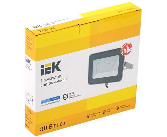  Прожектор Iek LPDO701-30-K03 СДО 07-30 светодиодный серый IP65 6500 K 