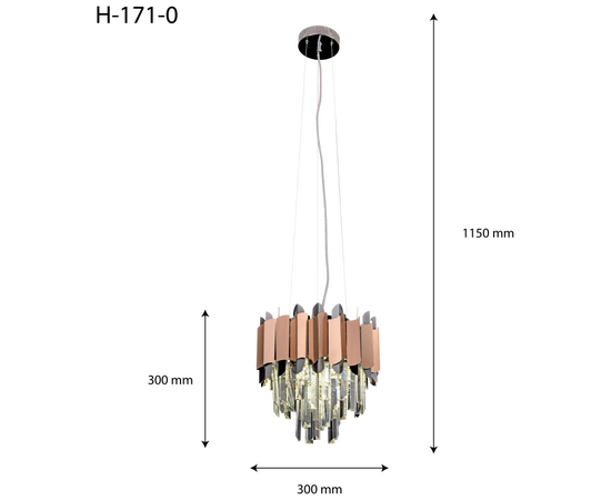  Люстра HIPER (H171-0) 6E1440Вт AB/black 