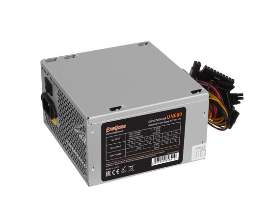  Блок питания Exegate EX244556RUS UN600, ATX, 12cm fan, 24+4pin, 6pin PCI-E, 3xSATA, 1xFDD, 2xIDE 