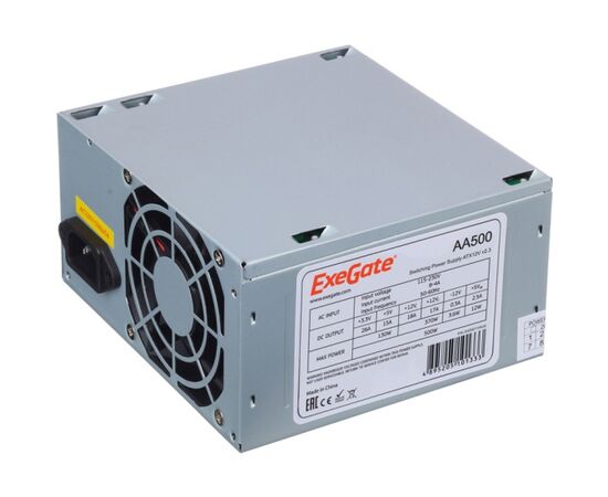  Блок питания ExeGate EX256711RUS 500W AA500, ATX, 8cm fan, 24p+4p, 2xSATA, 1xIDE 