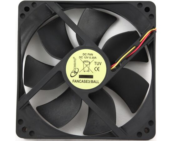 Вентилятор 120 мм Gembird FANCASE3, 120x120x25, 3 pin, 2100 rpm, провод 30 см 