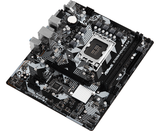  MB s1700 ASRock B760M-HDV/M.2 D4 Intel B760, 2xDDR4-3200 МГц, 1xPCI-Ex16, 2xM.2, Micro-ATX 