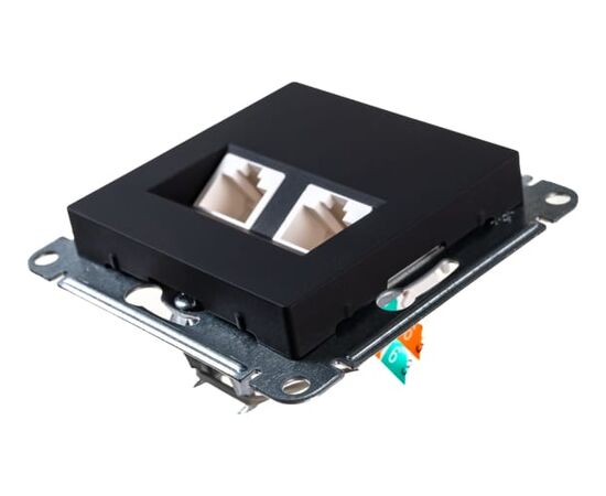  Розетка компьютерная Schneider Electric AtlasDesign ATN001085 двойная RJ45+RJ45, кат.5E, Карбон 