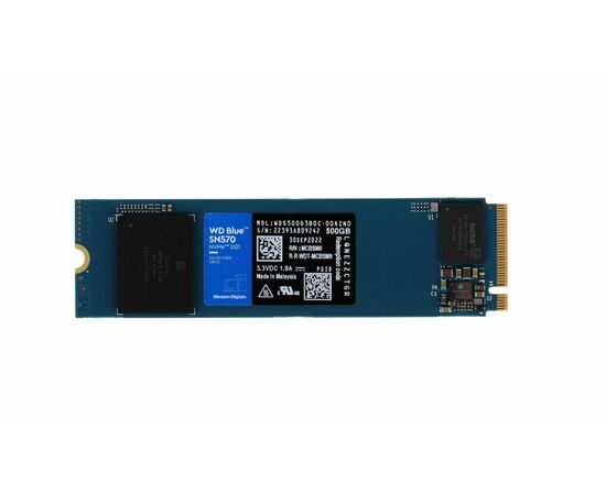 Внутренний SSD  WD  500GB, PCIe x4, R/W - 3400/2900 MB/s, (M.2), 2280, TLC 3D NAND, синий 
