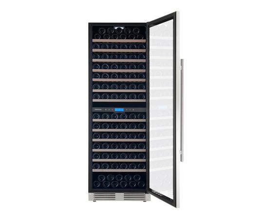  Винный шкаф Cellar Private CP165-2T (00-00000065) черный, серебристая дверь 