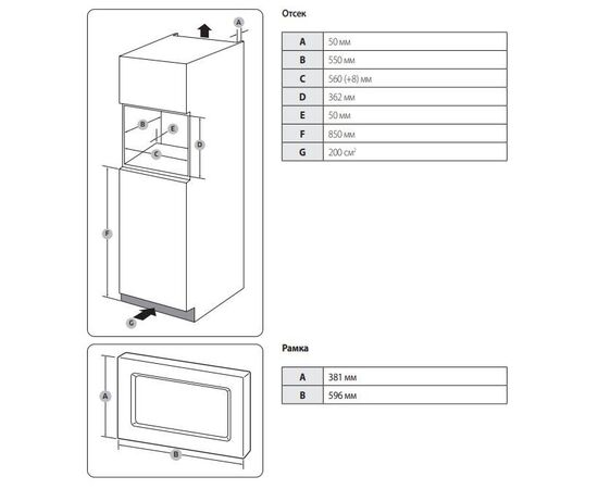  Встраиваемая микроволновая печь SAMSUNG MS20A7013AB/BW 