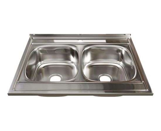  Мойка MIXLINE выпуск 3 528171 с сифоном/60х80 0,6/2-х чаш/1/2/18см 