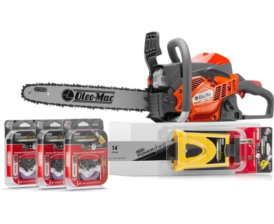  Бензопила Oleo-Mac GSH 40 16" 2,3л.с, 3/8, 1.3мм + комплект PowerSharp шина 14”(5033-9001E1PS14/2) 