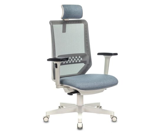  Кресло Бюрократ Expert 38-405 (Expert White Blue) сетка/ткань серый сиденье голубой 