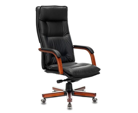  Кресло Бюрократ T-9927 Walnut (T-9927Walnut/Black) кожа черный 