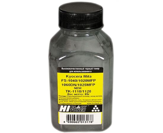  Тонер Hi-Black 40107155075 бутыль 85 г, черный, совместимый для Kyocera FS-1040/1020MFP/1060DN/1025MF 