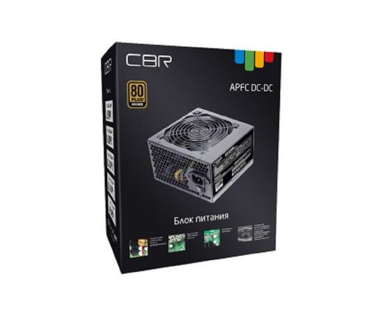  Блок питания CBR PSU-ATX700-12 ATX 700W 80+ Bronze, DC-DC, APFC, 0.6mm, 20+4pin, 1*8-pin(4+4P), 2*6+2pin, 6*SATA, 4*IDE, 12cm fan, 1.5м кабель, черный 