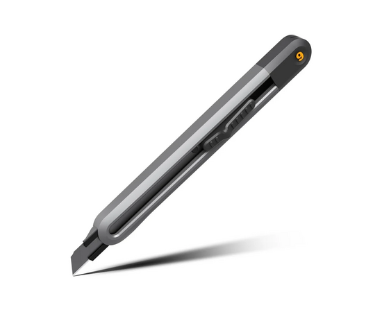  Технический нож Deli Home Series Black HT4009 ширина лезвия 9мм, эксклюзивный дизайн, корпус из высококачественного софттач пластика 