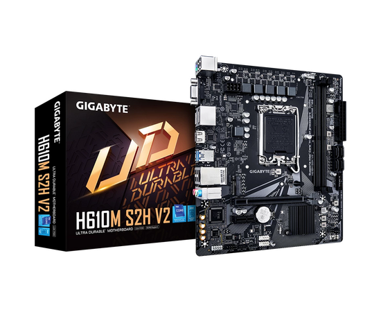  MB s1700 Gigabyte H610M S2H V2, Intel H610, 2xDDR5-5600 МГц, 1xPCI-Ex16, 1xM.2, Micro-ATX 