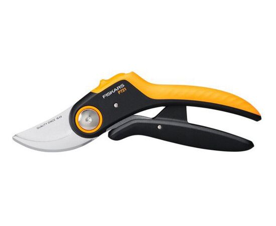  Секатор плоскостной Fiskars PowerLever P721 черный/оранжевый (1057170) 