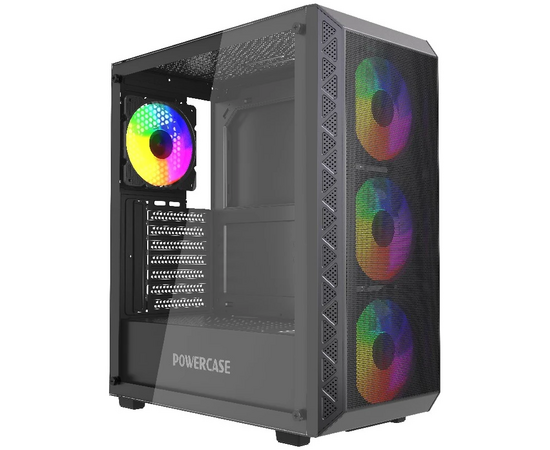  Корпус Powercase Mistral S4B (CMSB-L4), Tempered Glass, 4x 120mm FRGB Fans, чёрный, ATX 