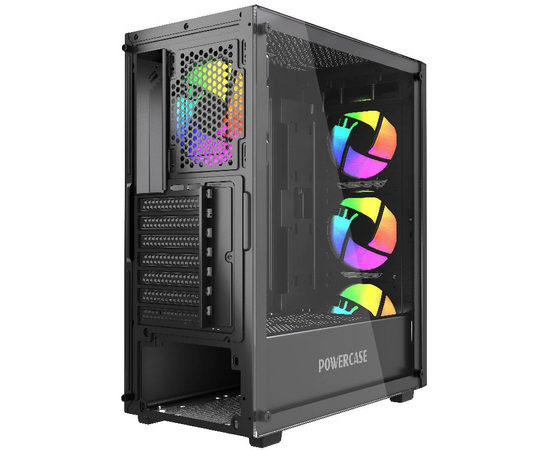  Корпус Powercase Mistral S4B (CMSB-L4), Tempered Glass, 4x 120mm FRGB Fans, чёрный, ATX 