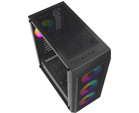  Корпус Powercase Mistral S4B (CMSB-L4), Tempered Glass, 4x 120mm FRGB Fans, чёрный, ATX 